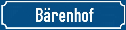 Straßenschild Bärenhof