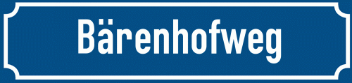 Straßenschild Bärenhofweg