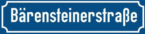 Straßenschild Bärensteinerstraße