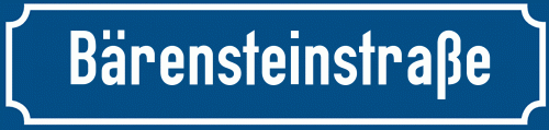 Straßenschild Bärensteinstraße
