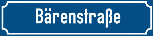 Straßenschild Bärenstraße