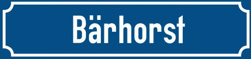 Straßenschild Bärhorst