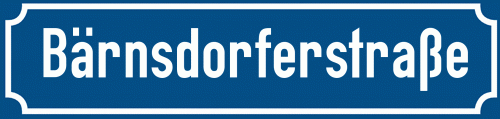Straßenschild Bärnsdorferstraße