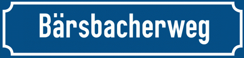Straßenschild Bärsbacherweg