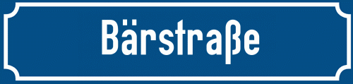 Straßenschild Bärstraße