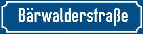 Straßenschild Bärwalderstraße zum kostenlosen Download