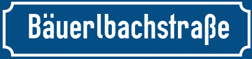 Straßenschild Bäuerlbachstraße zum kostenlosen Download