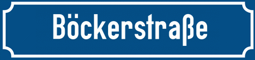 Straßenschild Böckerstraße