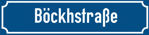 Straßenschild Böckhstraße zum kostenlosen Download