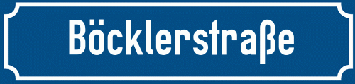 Straßenschild Böcklerstraße