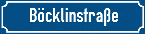 Straßenschild Böcklinstraße zum kostenlosen Download