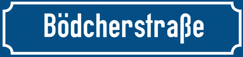 Straßenschild Bödcherstraße