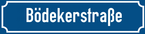 Straßenschild Bödekerstraße