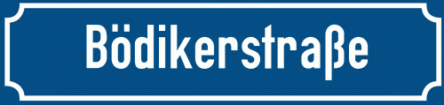 Straßenschild Bödikerstraße zum kostenlosen Download