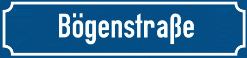 Straßenschild Bögenstraße
