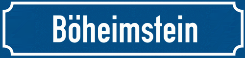 Straßenschild Böheimstein zum kostenlosen Download