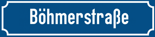 Straßenschild Böhmerstraße