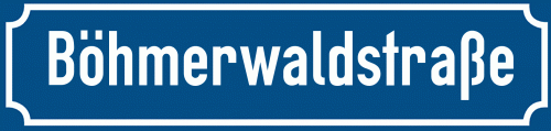 Straßenschild Böhmerwaldstraße zum kostenlosen Download
