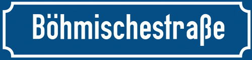Straßenschild Böhmischestraße zum kostenlosen Download