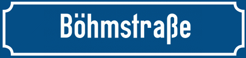 Straßenschild Böhmstraße