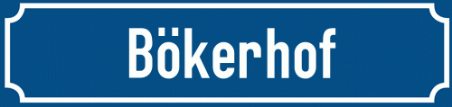 Straßenschild Bökerhof zum kostenlosen Download