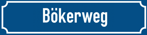 Straßenschild Bökerweg