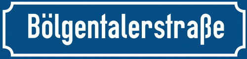 Straßenschild Bölgentalerstraße zum kostenlosen Download