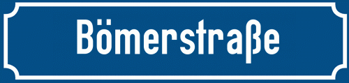 Straßenschild Bömerstraße