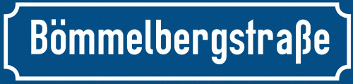 Straßenschild Bömmelbergstraße