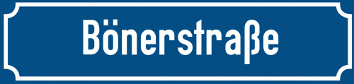 Straßenschild Bönerstraße