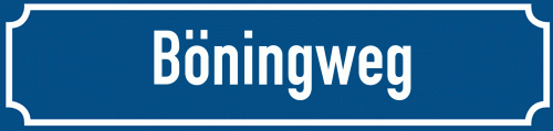 Straßenschild Böningweg