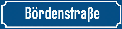 Straßenschild Bördenstraße zum kostenlosen Download