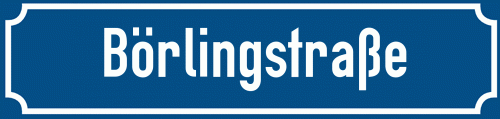 Straßenschild Börlingstraße
