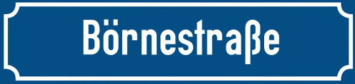 Straßenschild Börnestraße zum kostenlosen Download