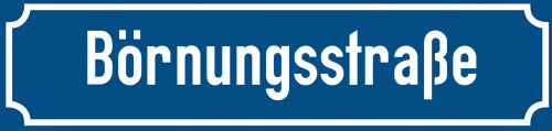 Straßenschild Börnungsstraße zum kostenlosen Download
