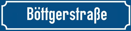 Straßenschild Böttgerstraße zum kostenlosen Download