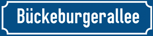 Straßenschild Bückeburgerallee zum kostenlosen Download