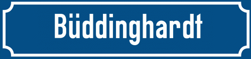 Straßenschild Büddinghardt
