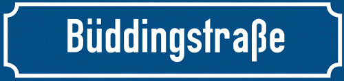 Straßenschild Büddingstraße