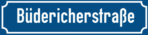Straßenschild Büdericherstraße