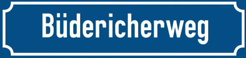 Straßenschild Büdericherweg