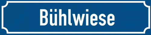 Straßenschild Bühlwiese