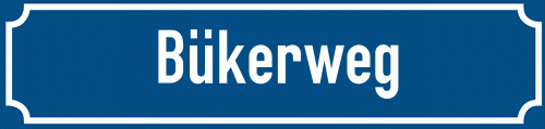Straßenschild Bükerweg