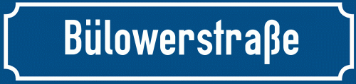 Straßenschild Bülowerstraße zum kostenlosen Download