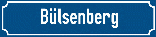 Straßenschild Bülsenberg