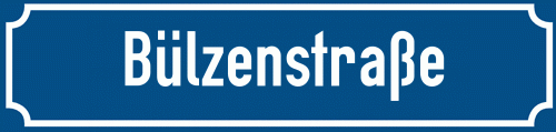 Straßenschild Bülzenstraße
