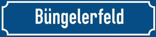 Straßenschild Büngelerfeld