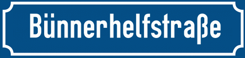 Straßenschild Bünnerhelfstraße