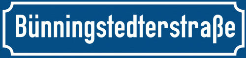 Straßenschild Bünningstedterstraße