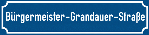 Straßenschild Bürgermeister-Grandauer-Straße zum kostenlosen Download